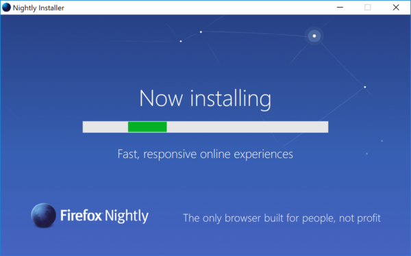 A screenshot of the new stub installer on Windows.