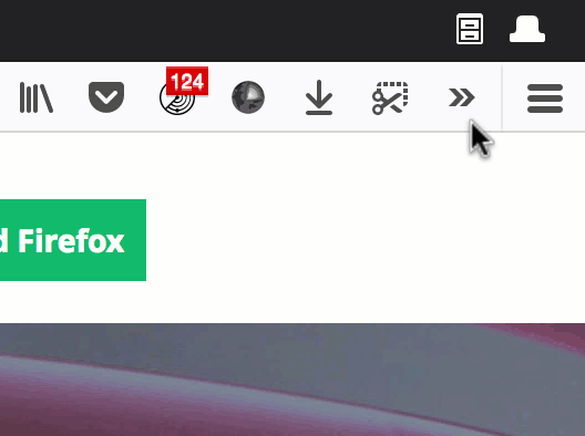 The animation when a toolbar button is placed in the overflow menu