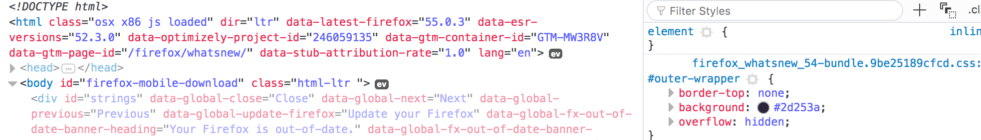 Firefox's current syntax highlighting