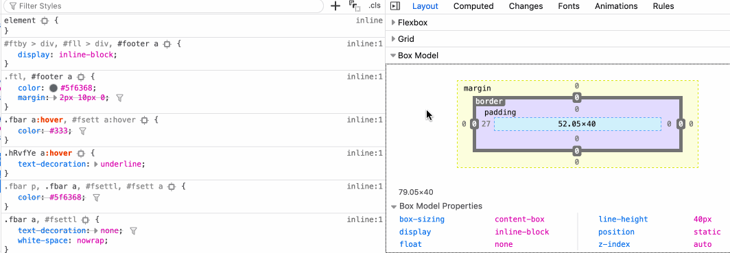 The DevTools Inspector now sends you to the rules that defined the various dimensions of the box when clicking on those dimensions in the Layout panel.