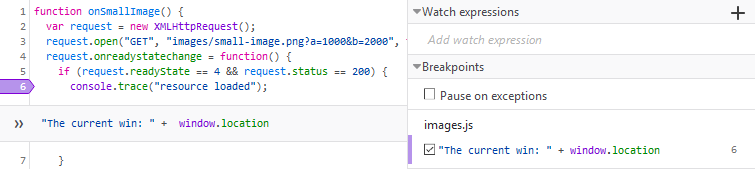 The DevTools debugger now allows developers to set "log points" that log some value when reaching a section of code.