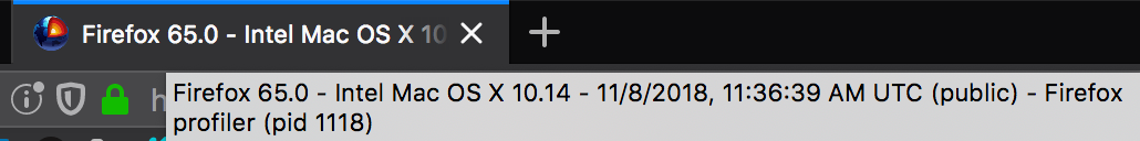 A tooltip for Firefox Profile showing the Firefox version, OS version, as well as collection date and time.