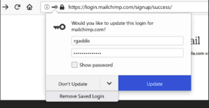 Remove saved login