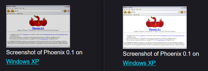 A comparison showing increased contrast and lower brightness for images displayed in dark theme Reader Mode
