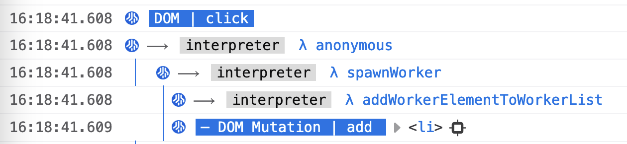The Tracer in Firefox devTools notifying when and at what time a DOM mutation occurs
